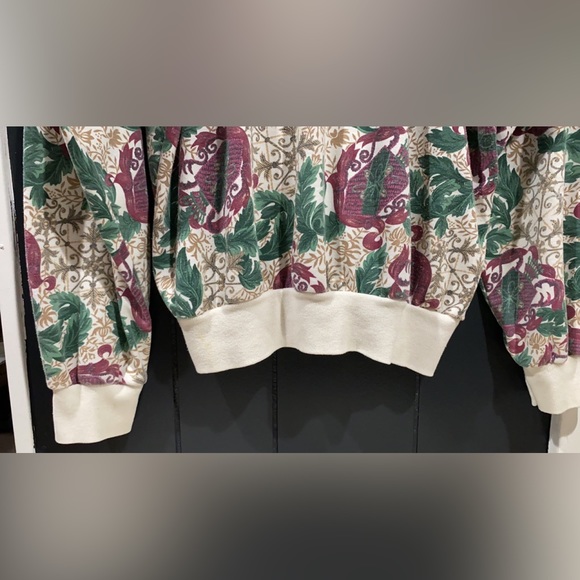 Vintage Christmas Print Season Ticket Quarter Button Up Sweater - Picture 7 of 8